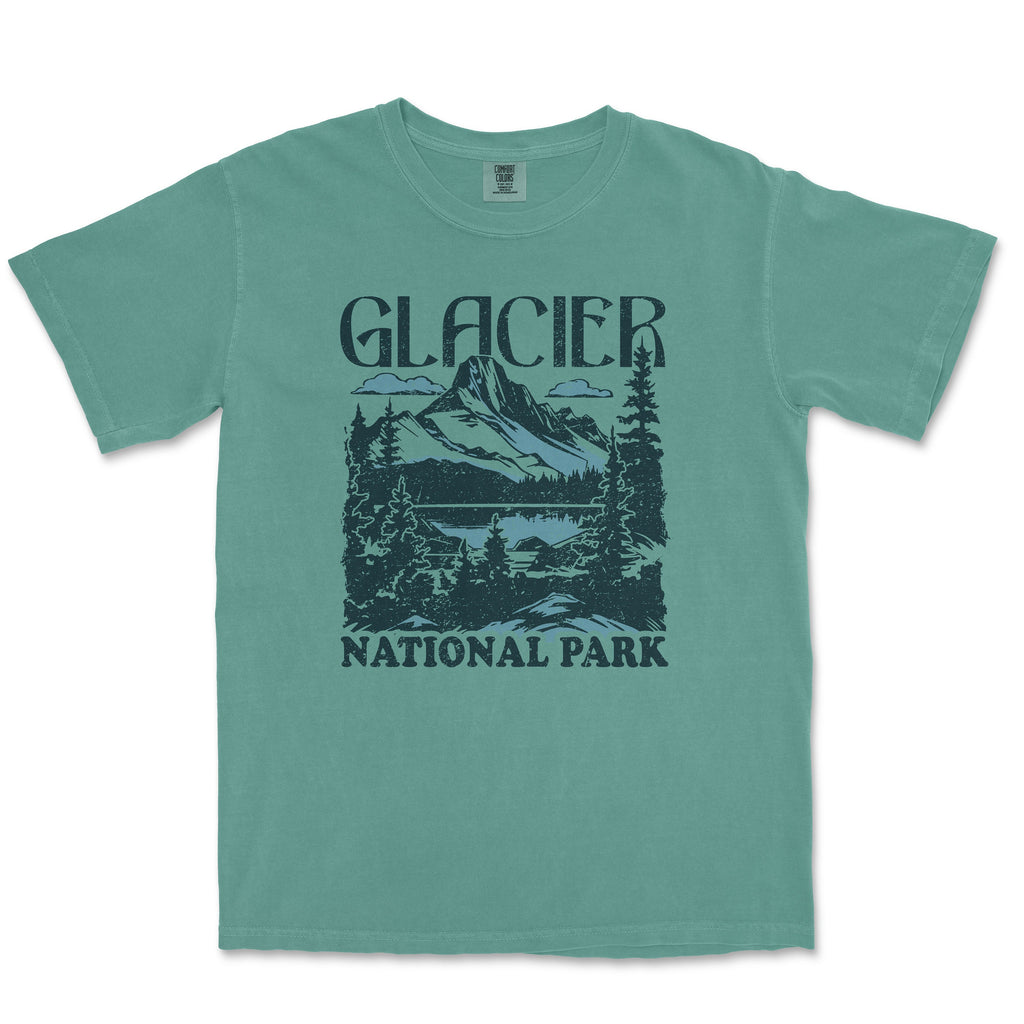 Glacier National Park Comfort Colors Distressed Size Unisex T-shirt, Sweatshirt, Hoodie (1)