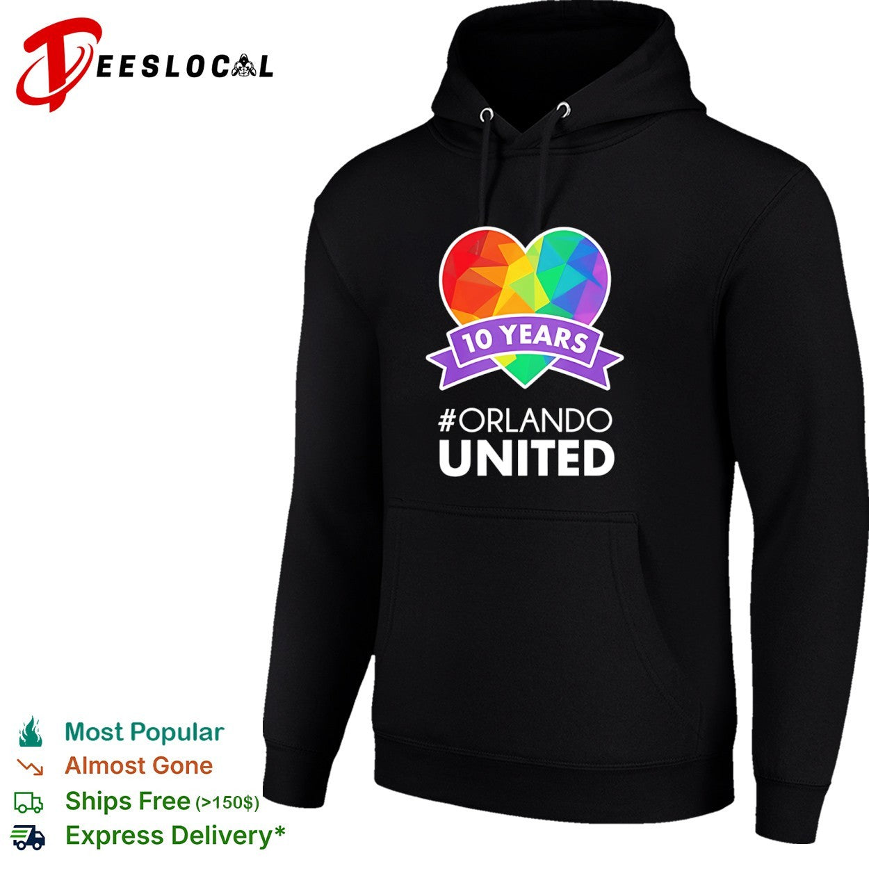 10 Years Orlando United Heart Rainbow Support shirt