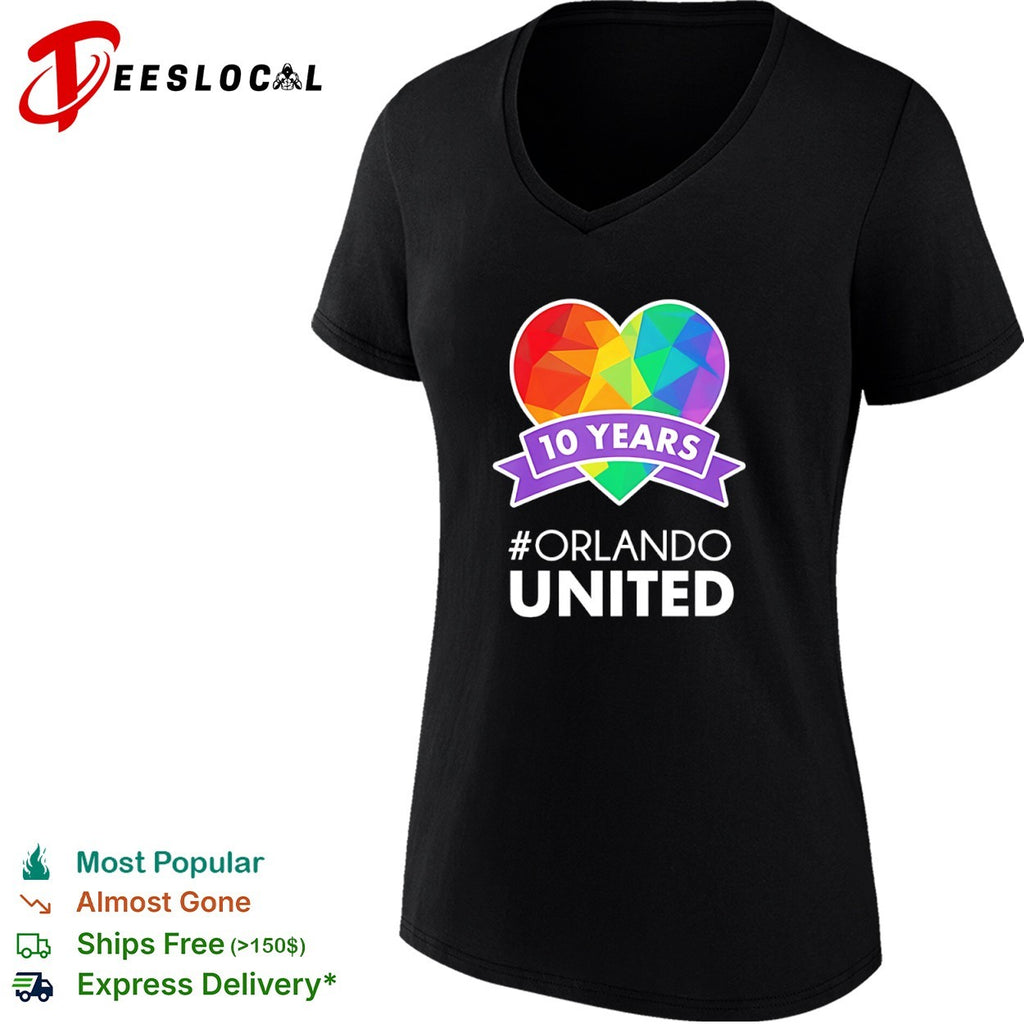 10 Years Orlando United Heart Rainbow Support shirt