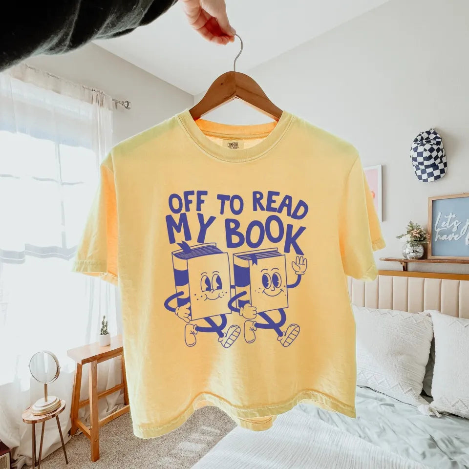 Off To Read My Book Boxy Tee, Bookish Boxy Top, Reader Gifts