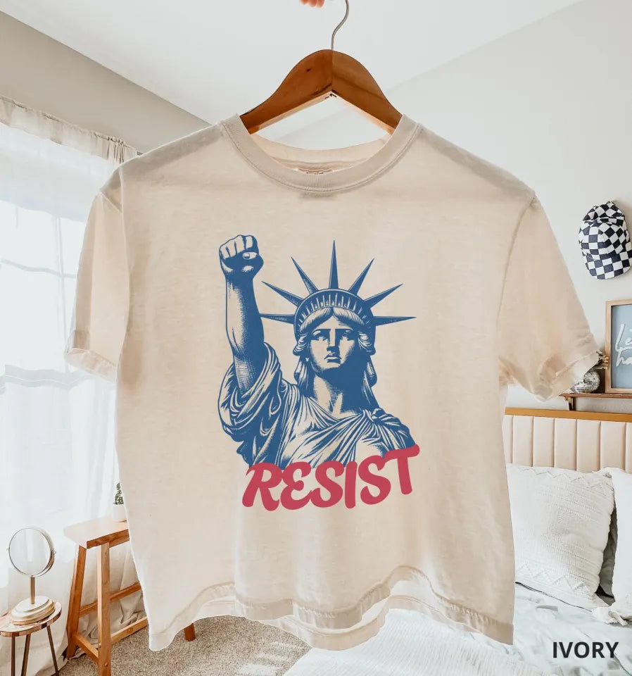 Resist Boxy Tee, Lady Liberty Protest Boxy Tee