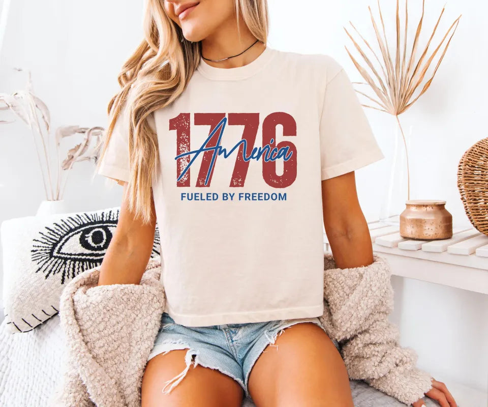 Retro 1776 4th of July Boxy Tee