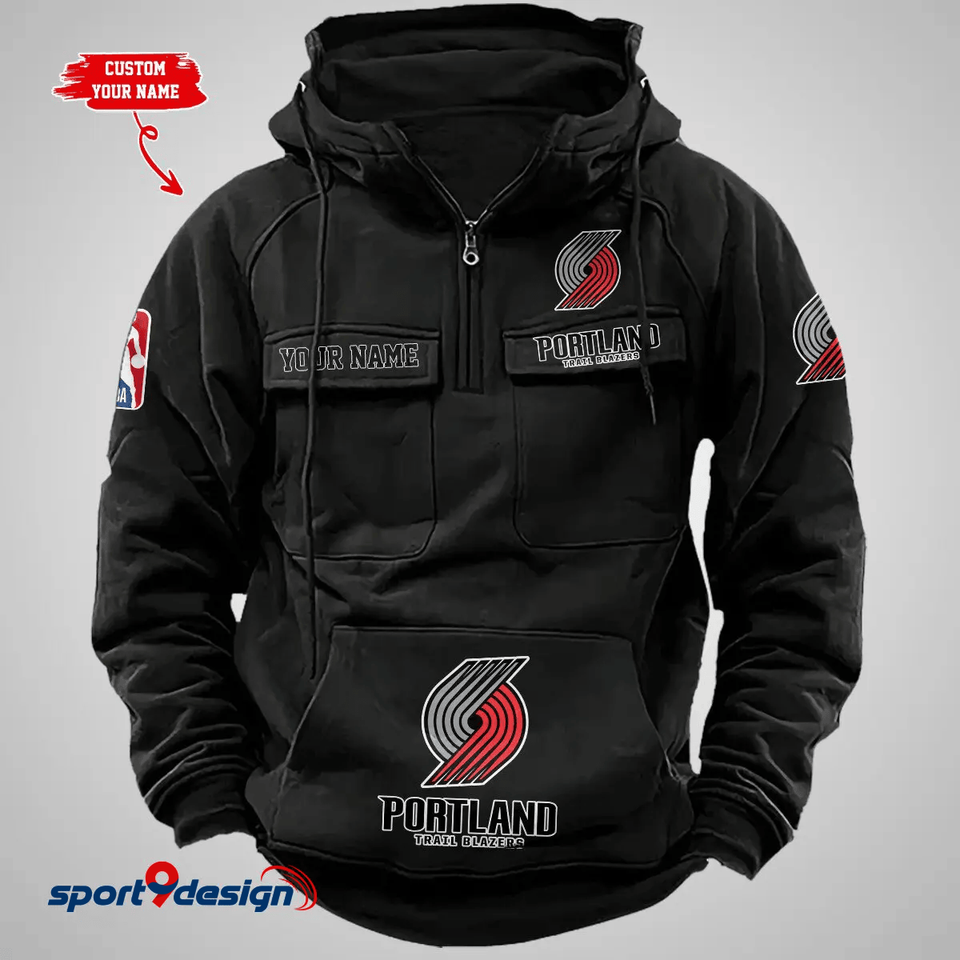 Blazers Portland Trail Vintage Men Cargo Hoodie, Sports Fan Gift