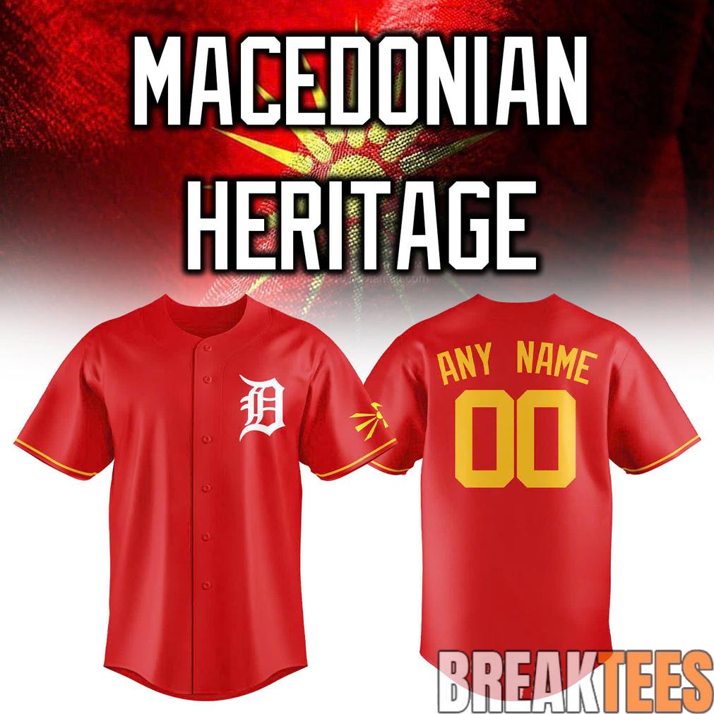 2025 Detroit Tigers Macedonian Heritage night Baseball Jersey