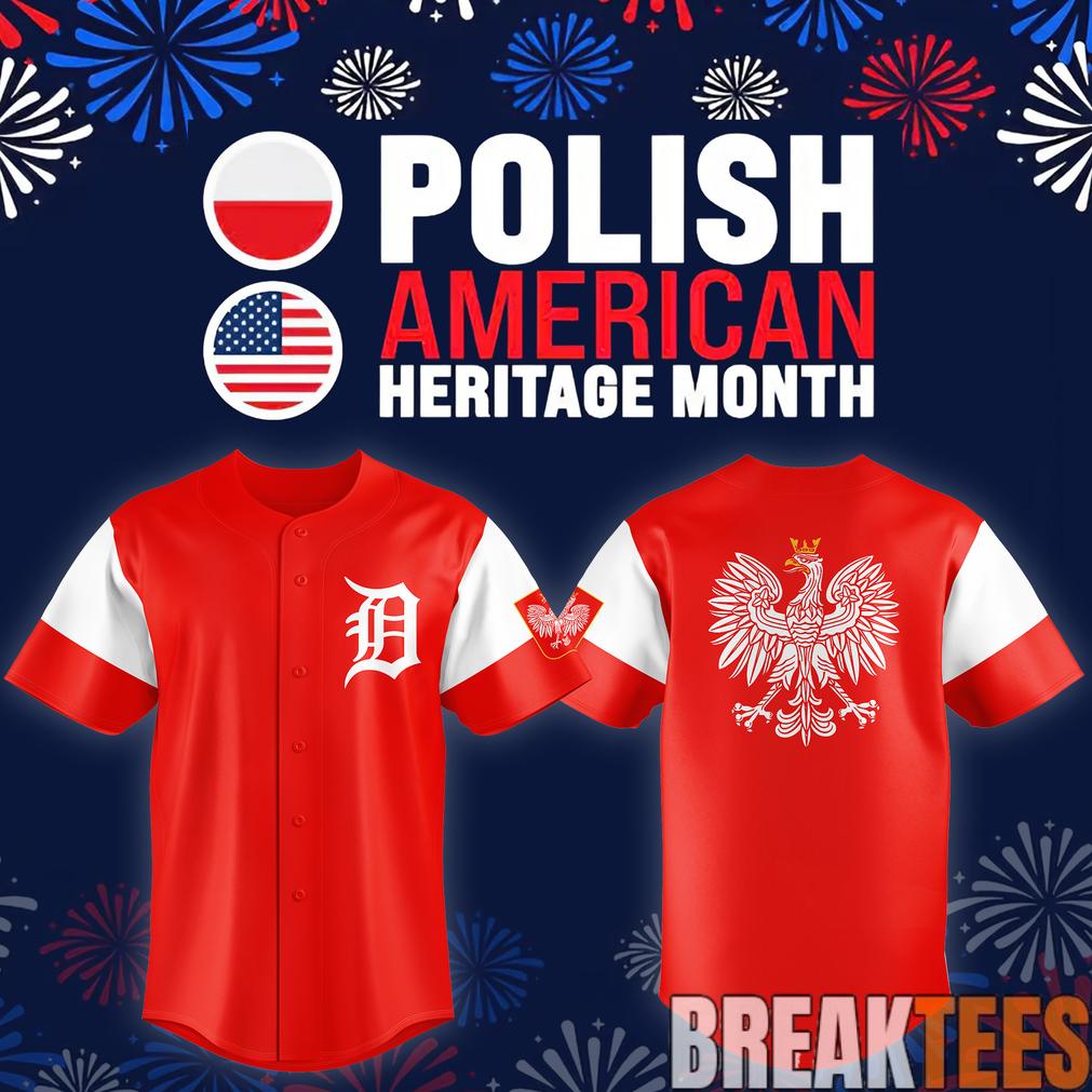 2025 Detroit Tigers Polish American Heritage Baseball Jersey