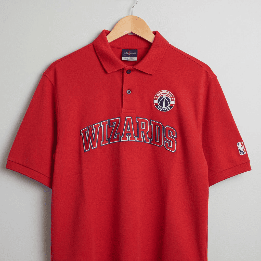 Washington Wizards NBA Polo Shirt – Men’s Red Embroidered Fan Gear