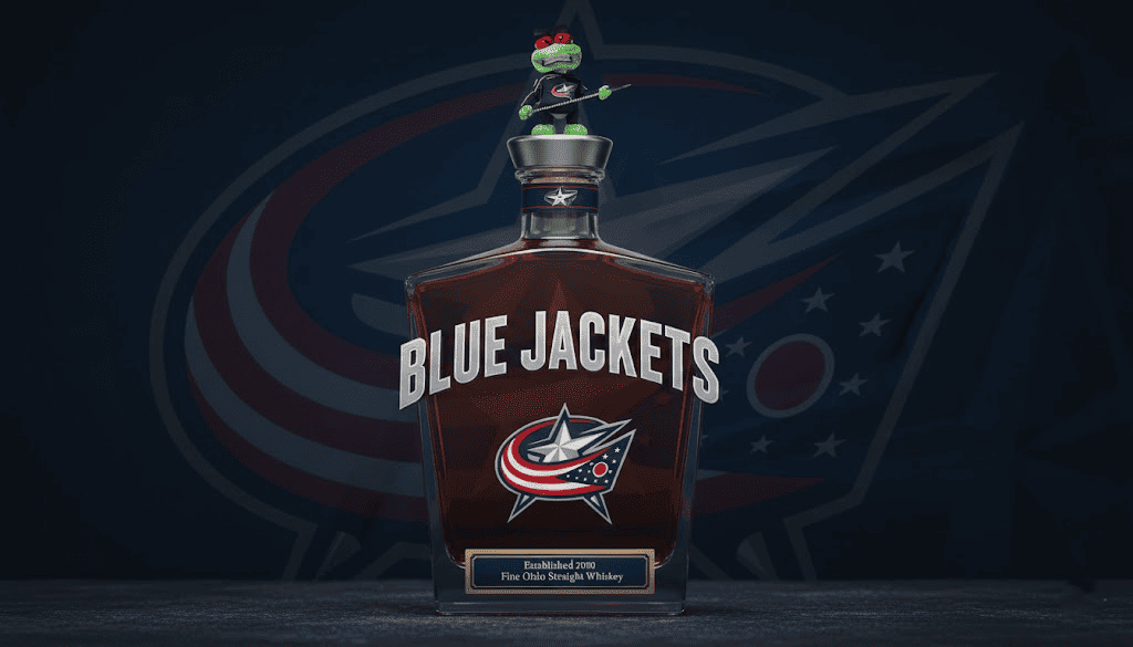 Columbus Blue Jackets Whiskey Bottle – Stinger Mascot Topper NHL Hockey Collectible
