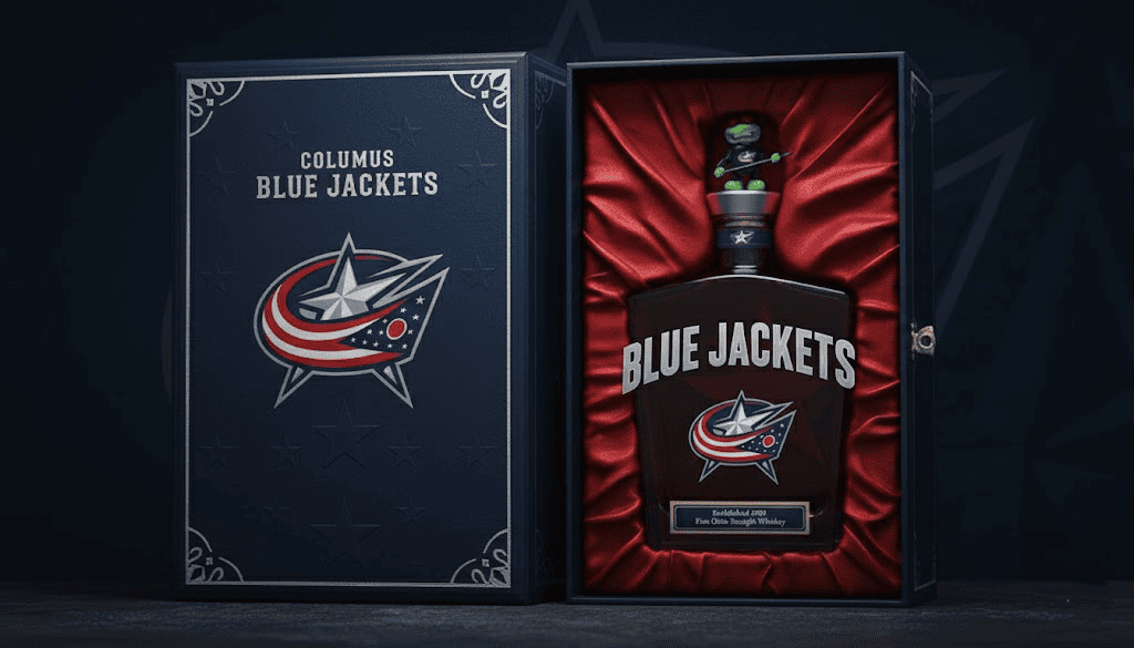 Columbus Blue Jackets Whiskey Bottle – Stinger Mascot Topper NHL Hockey Collectible