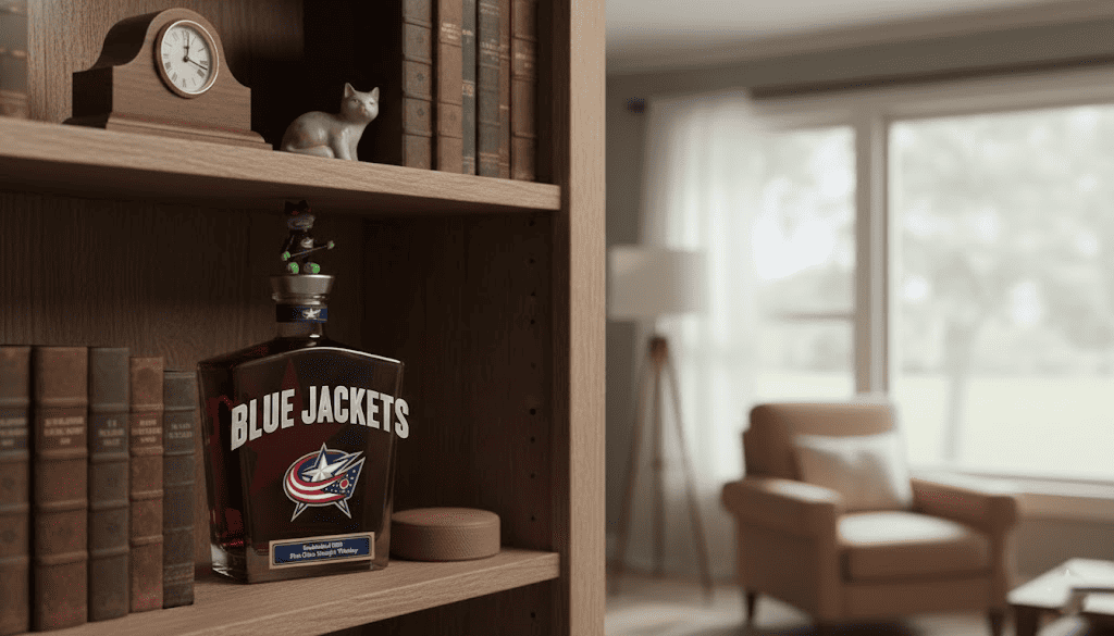 Columbus Blue Jackets Whiskey Bottle – Stinger Mascot Topper NHL Hockey Collectible