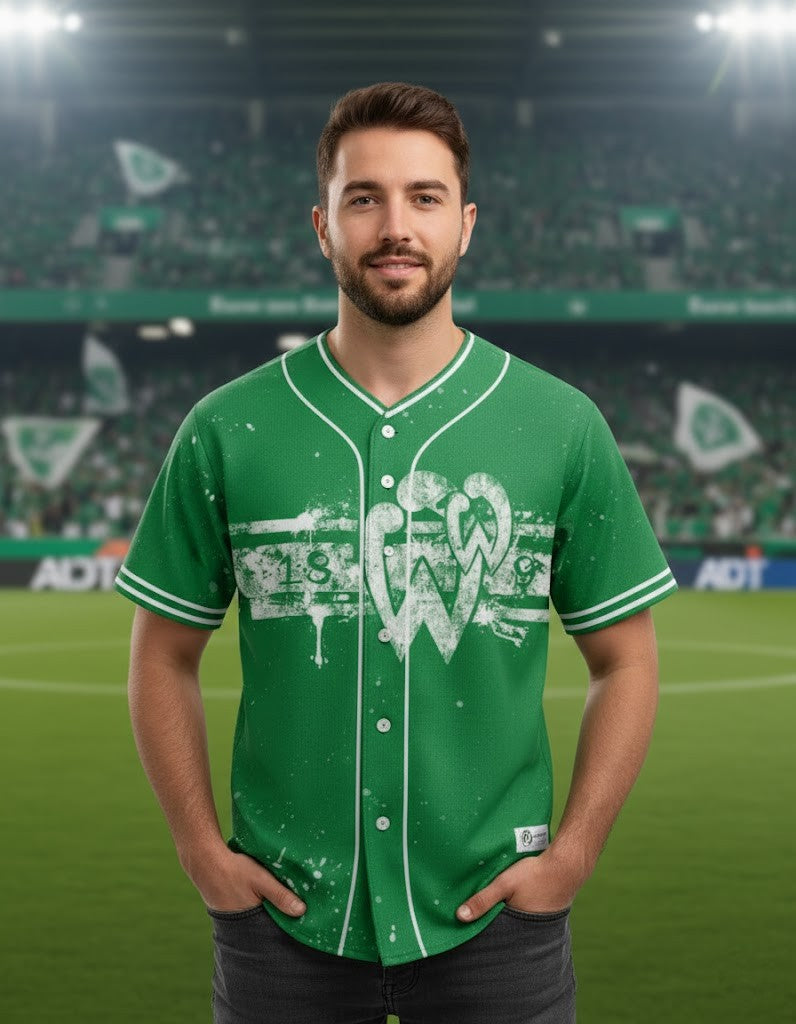 Werder Bremen Baseball Jersey – Custom Name Number Graffiti Paint Splatter Design