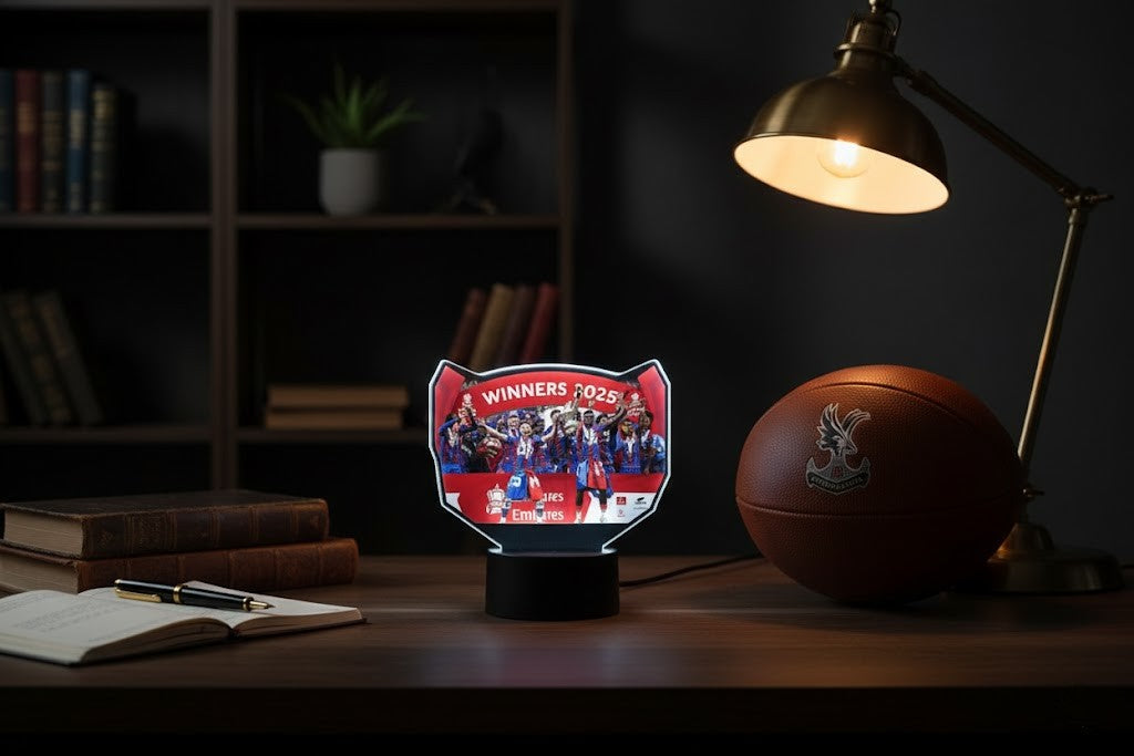 Crystal Palace FA Cup Winners Lamp – Personalized 2025 Champions 3D Illusion Night Light