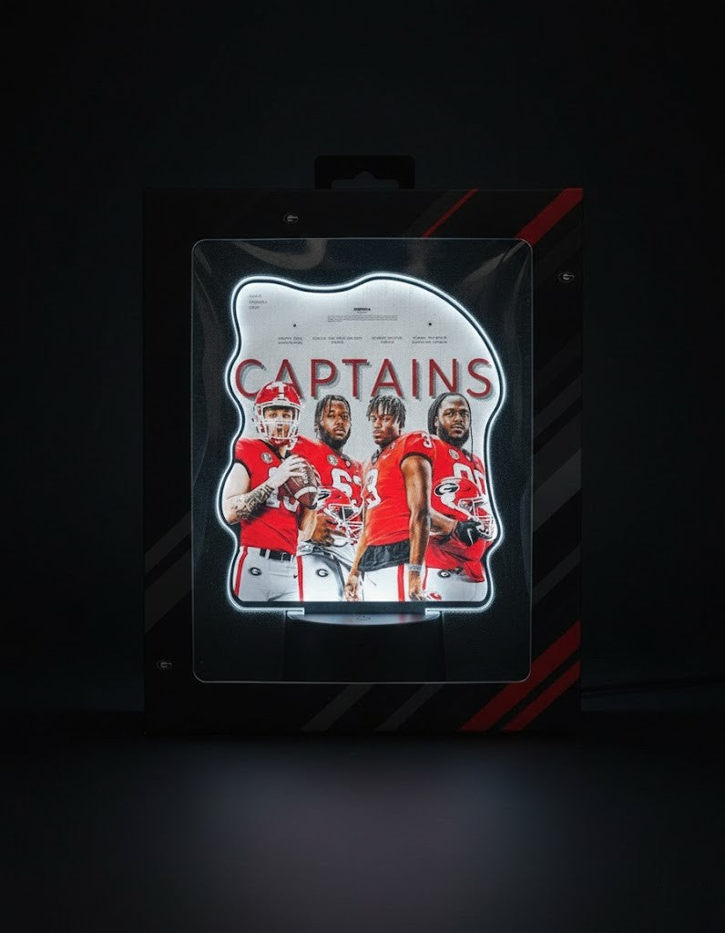 Georgia Bulldogs Captains LED Lamp – 3D Acrylic Football Player Night Light Decor
