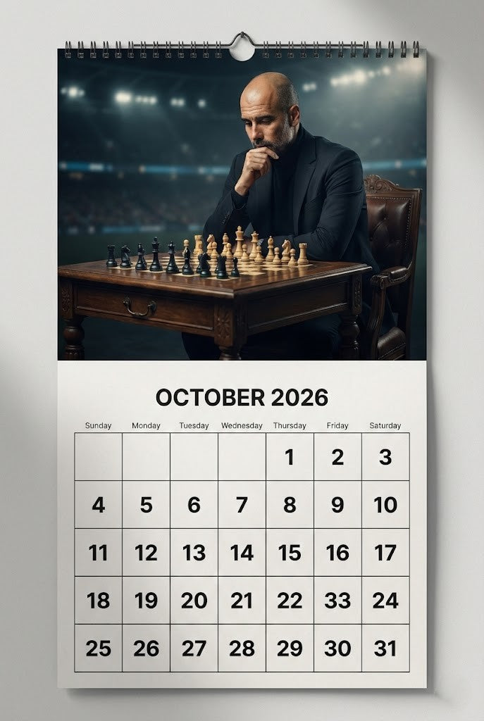 Premier League Wall Calendar 2026 – Featuring Star Players Haaland, Salah, and Saka with a Dramatic Stadium Cover Design