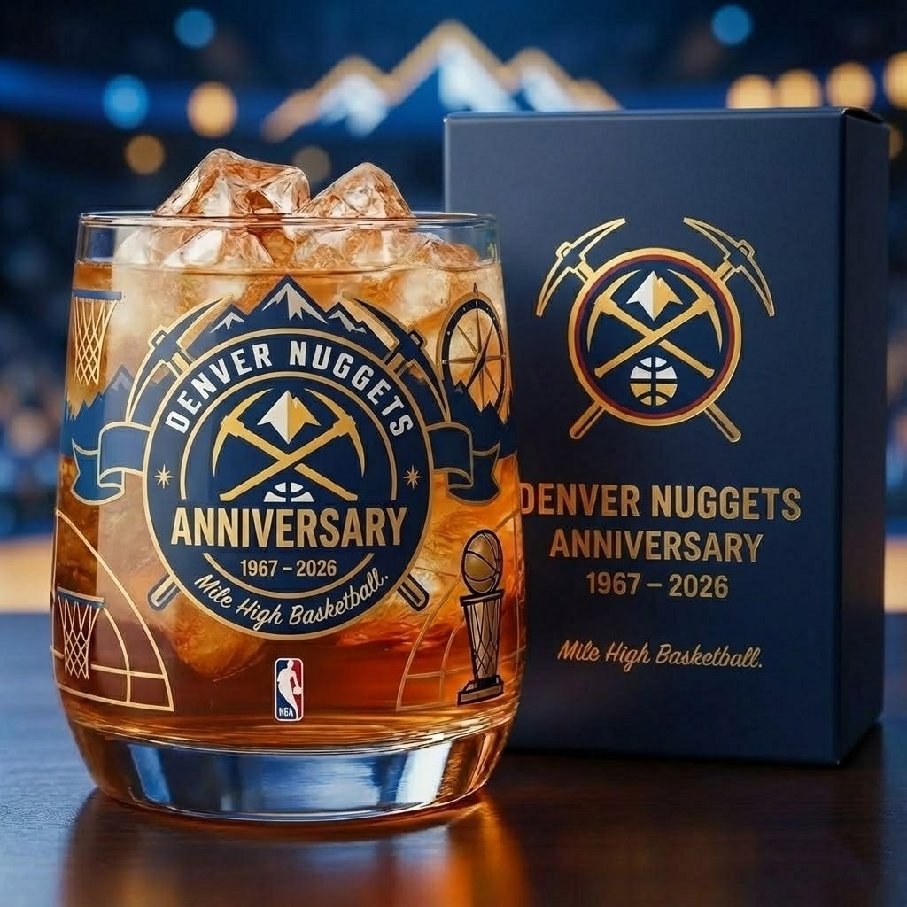 Denver Nuggets Anniversary Whiskey Glass – NBA Gift Set