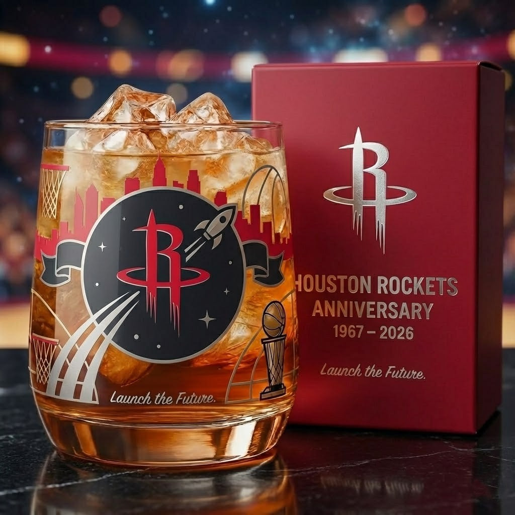 Houston Rockets Anniversary Whiskey Glass – NBA Gift Set