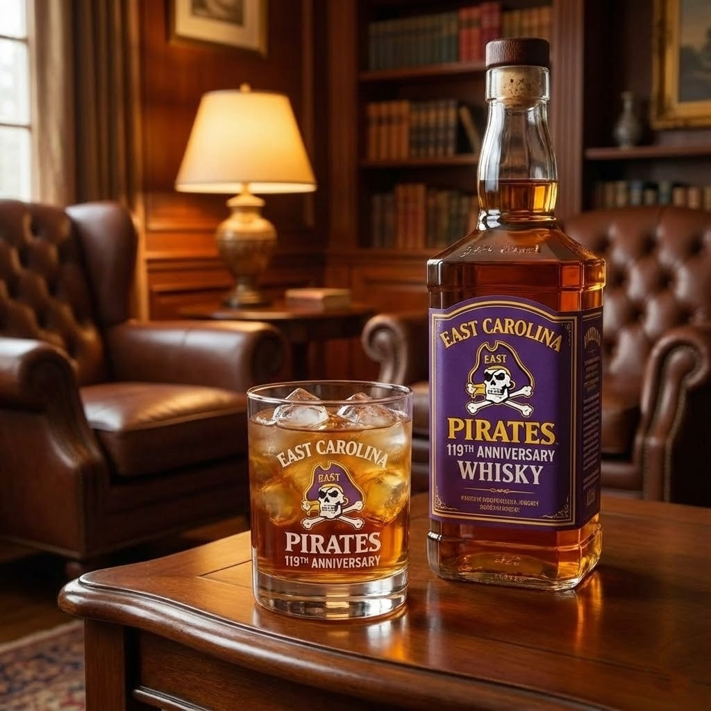 East Carolina Pirates 119th Anniversary Whiskey Glass