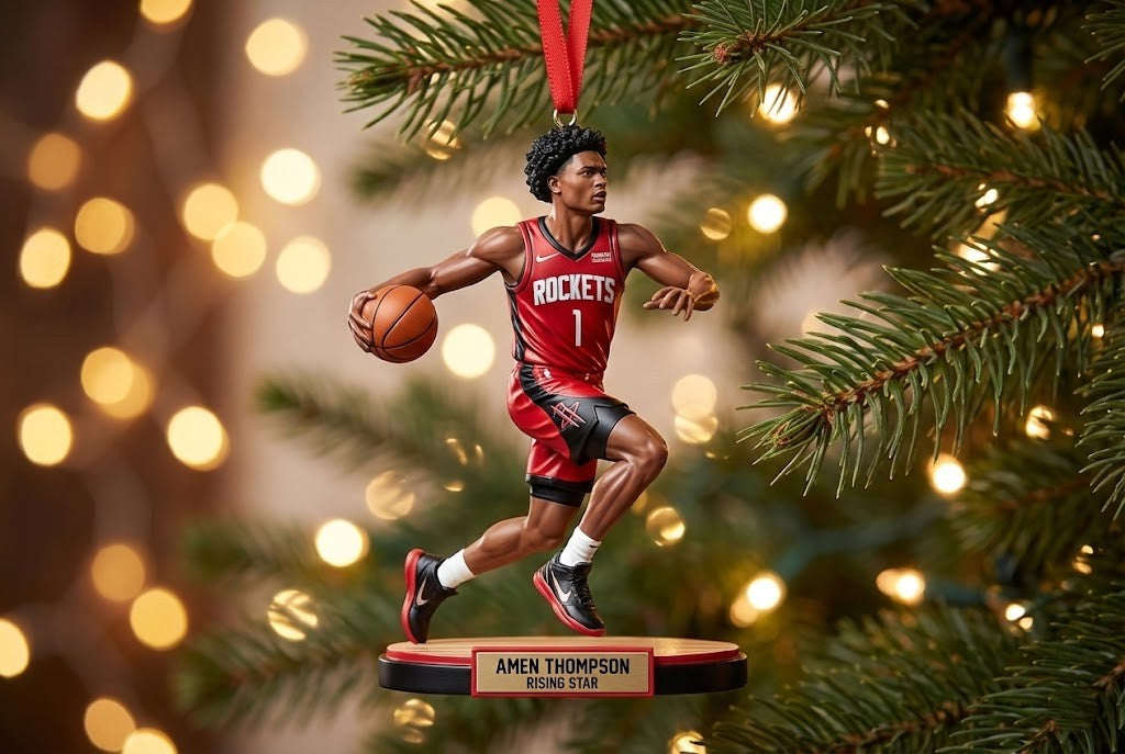 Amen Thompson Houston Rockets Ornament – NBA Rising Star Deco