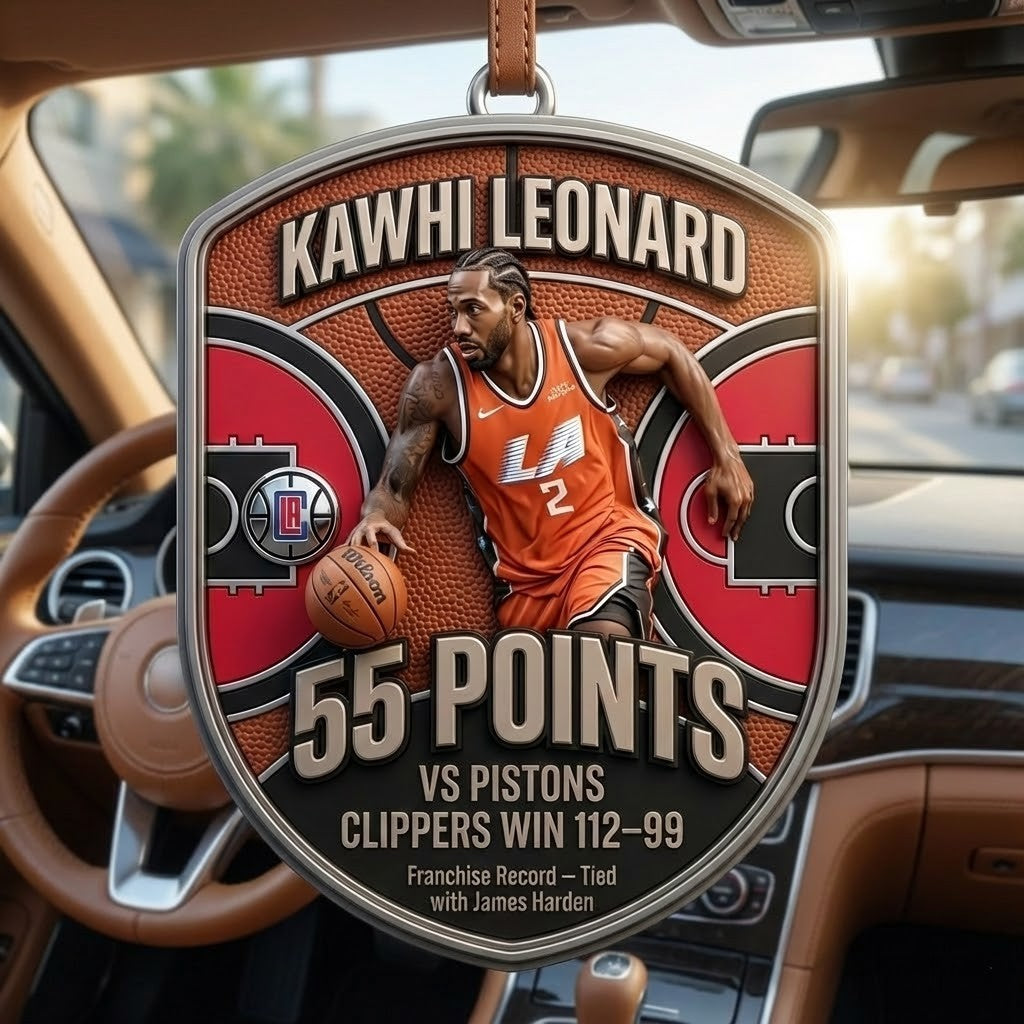 Kawhi Leonard Los Angeles Clippers Ornament – 55 Points Franchise Record Game Keepsake