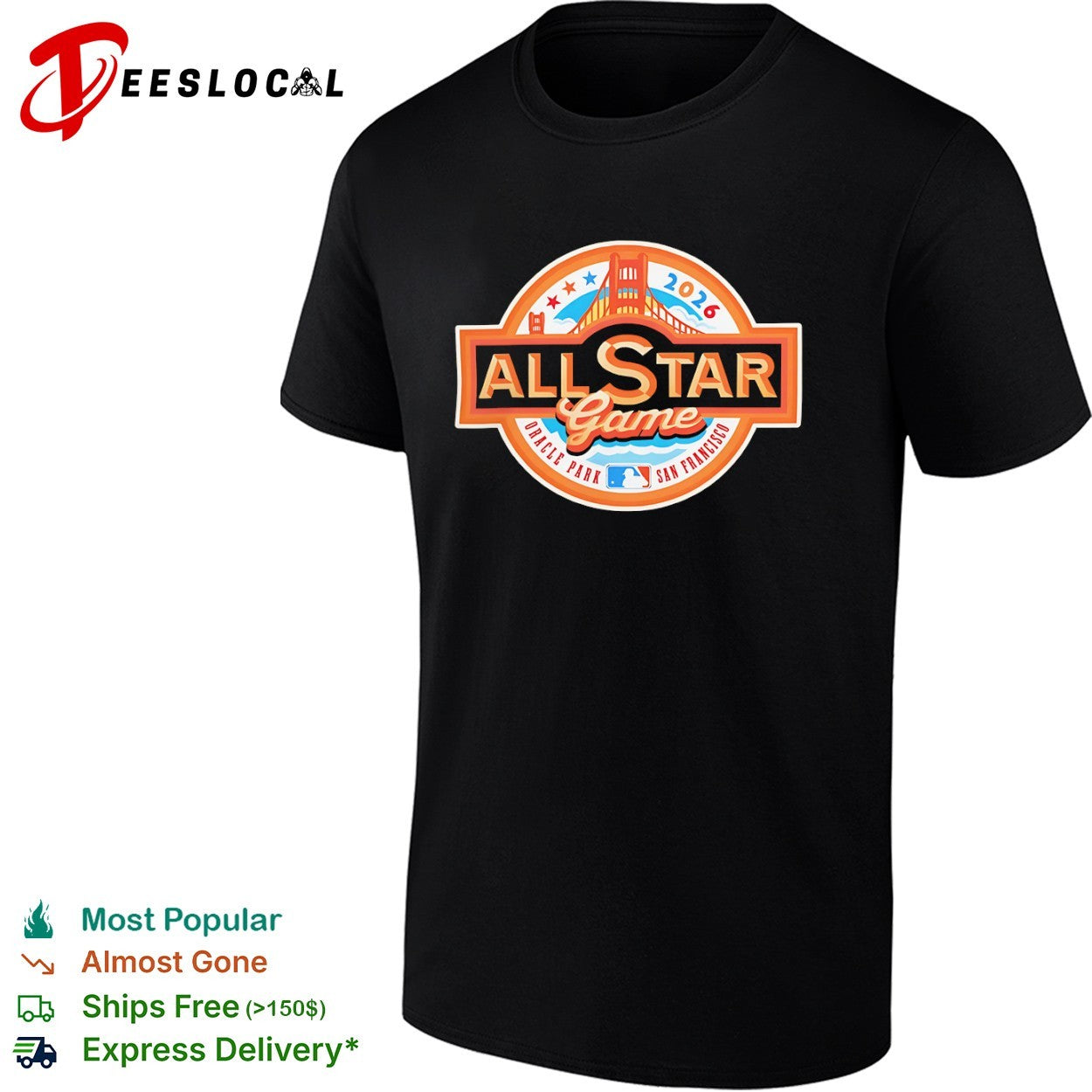 2026 All Star Game Oracle Park San Francisco MLB Golden Gate Bridge shirt