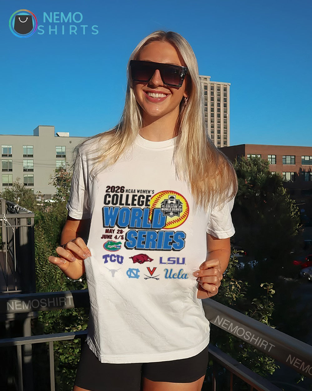 2026 NCAA women’s college world series softball 8 teams logos shirt