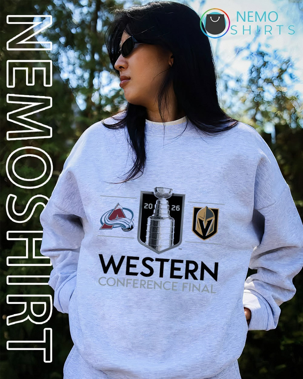 2026 Western Conference Final matchup Colorado Avalanche vs Vegas Golden Knights shirt