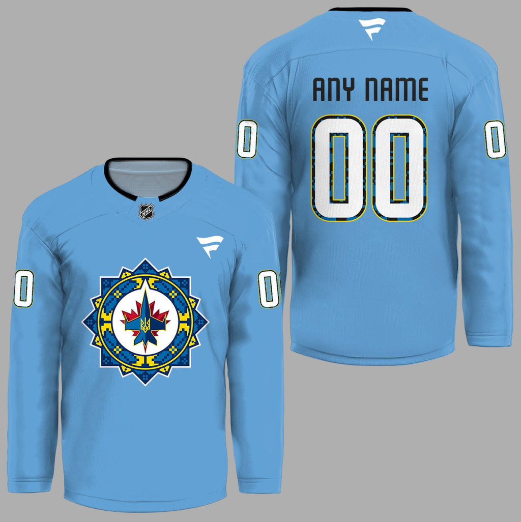 Winnipeg Jets Ukrainian Heritage Night Custom Hockey Jersey