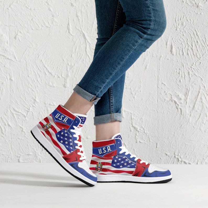 USA Patriotic American Flag Great Seal High Top Shoes