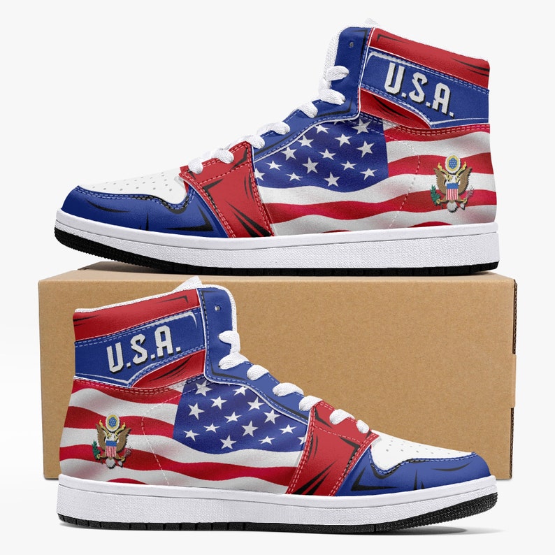 USA Patriotic American Flag Great Seal High Top Shoes