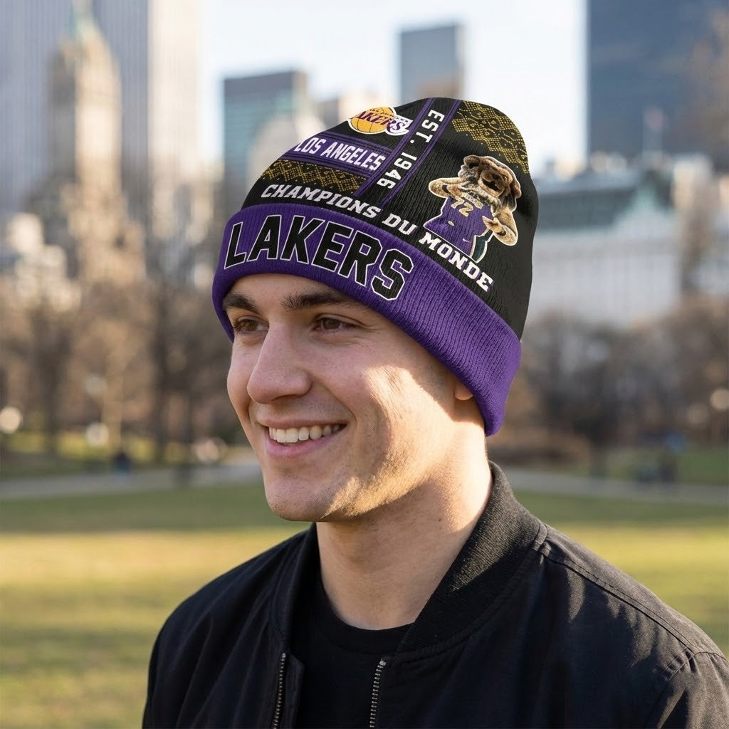 Los Angeles Lakers Champions Du Monde Beanie