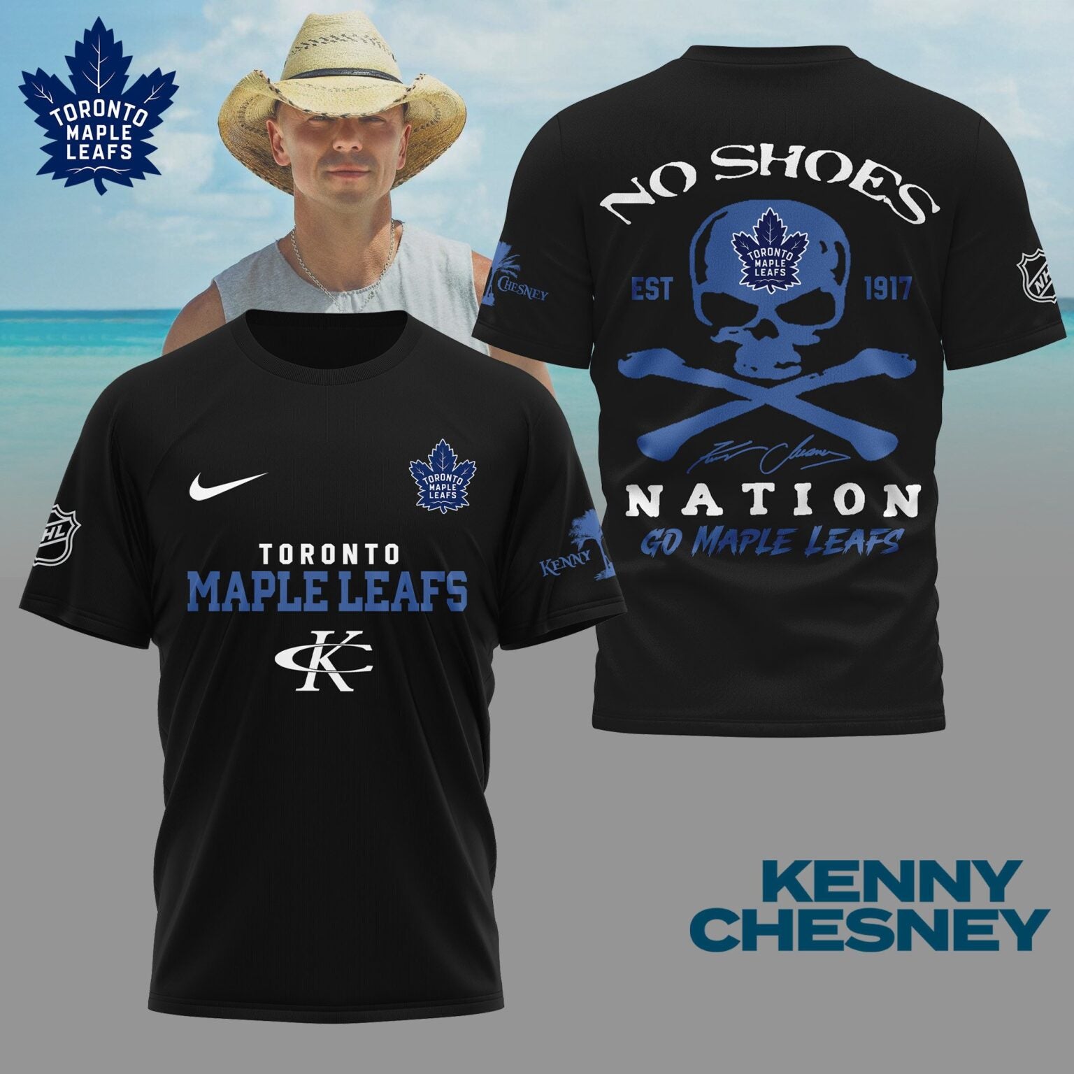 Toronto Maple Leafs Kenny Chesney No Shoes Nation T-Shirt