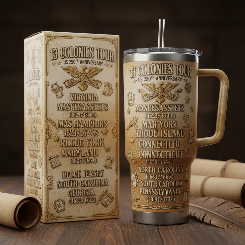 13 Colonies Tour US 250th Anniversary Tumbler With Handle