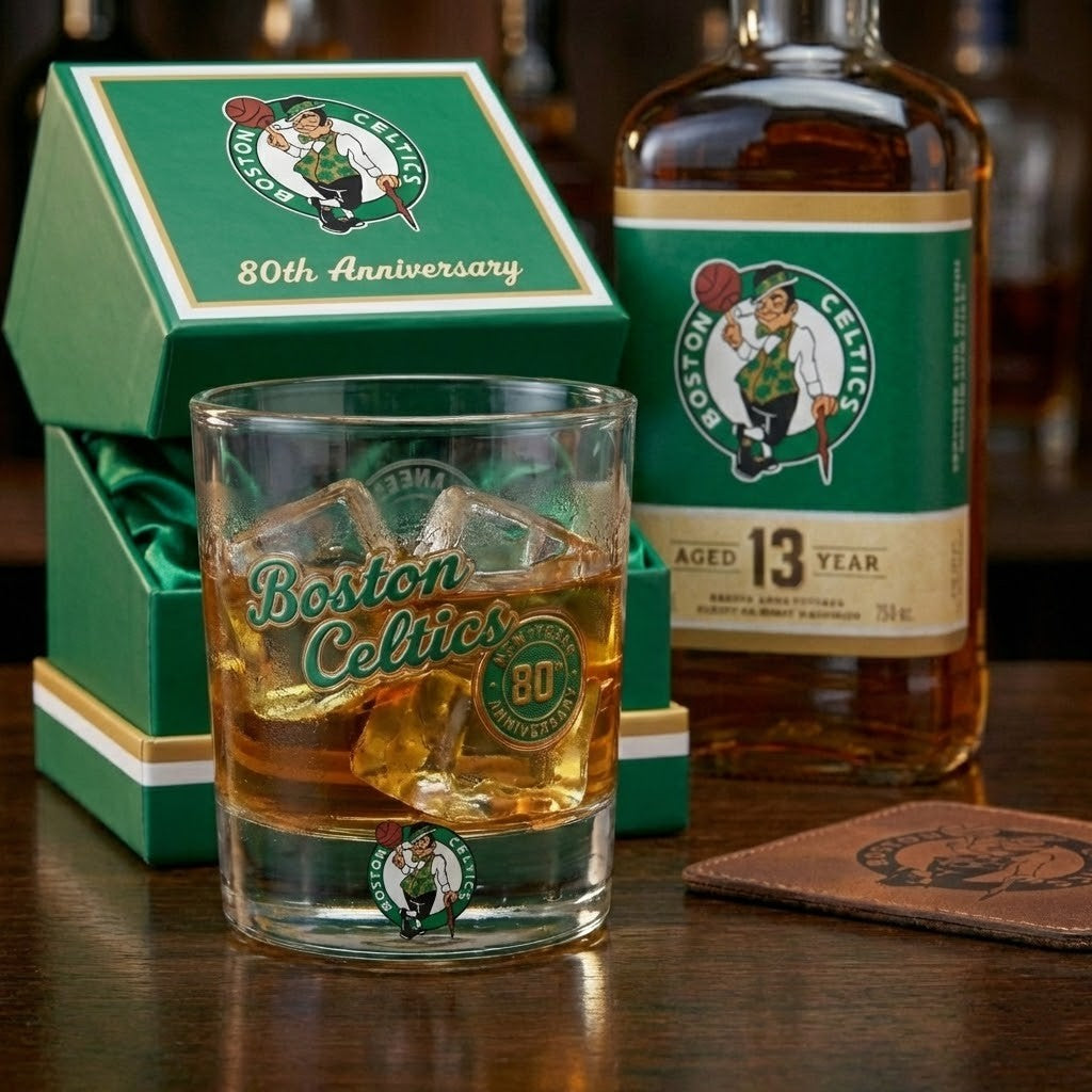 Boston Celtics 80th Anniversary Whiskey Glass