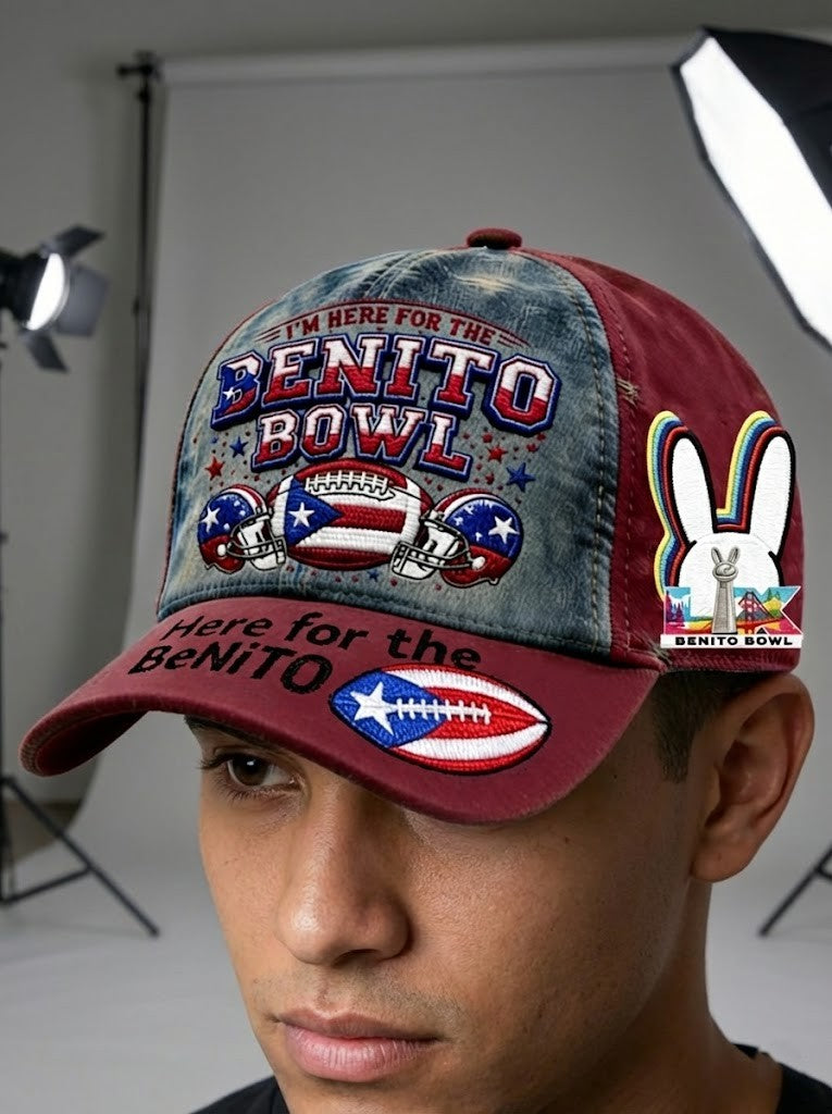 Benito Bowl Puerto Rican Flag Football Cap