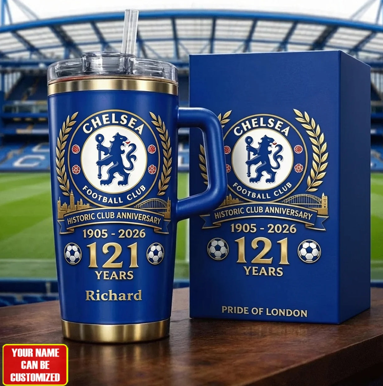 Personalized Chelsea FC Anniversary 121 Years Tumbler