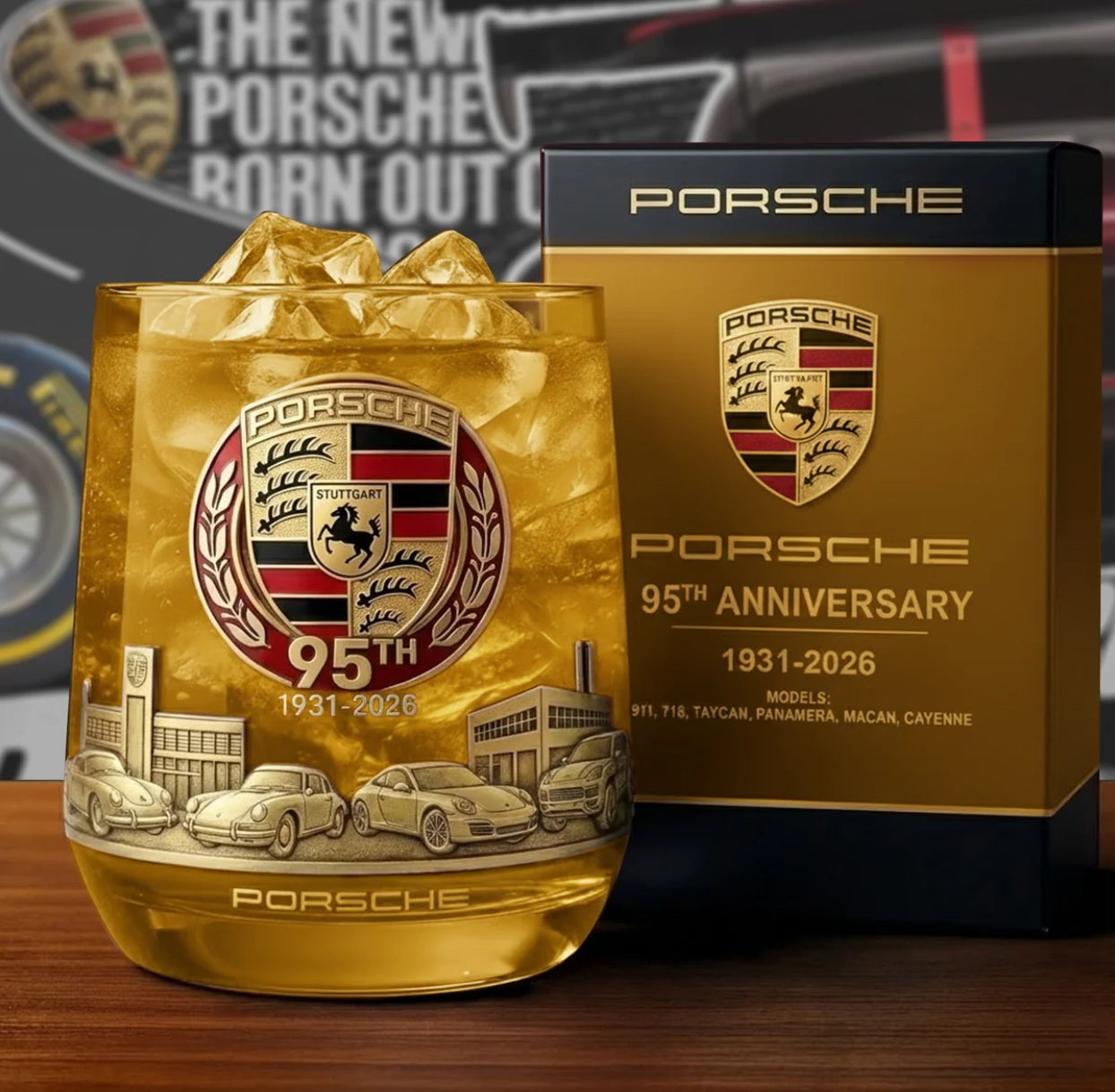 Porsche 95th Anniversary 1931-2026 Whiskey Glass
