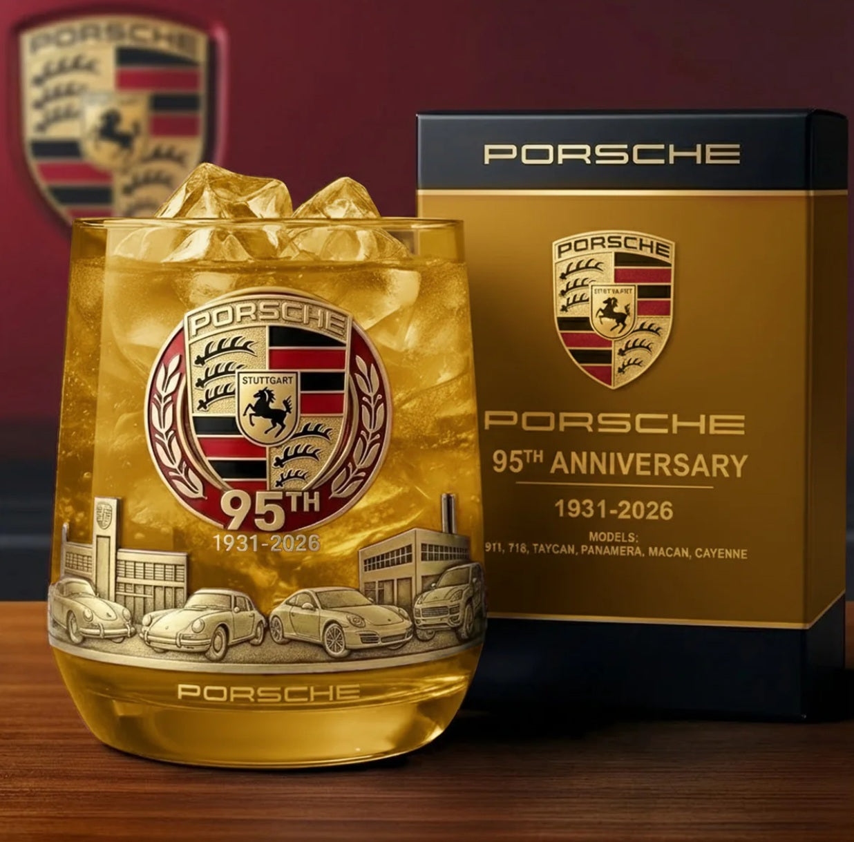 Porsche 95th Anniversary 1931-2026 Whiskey Glass