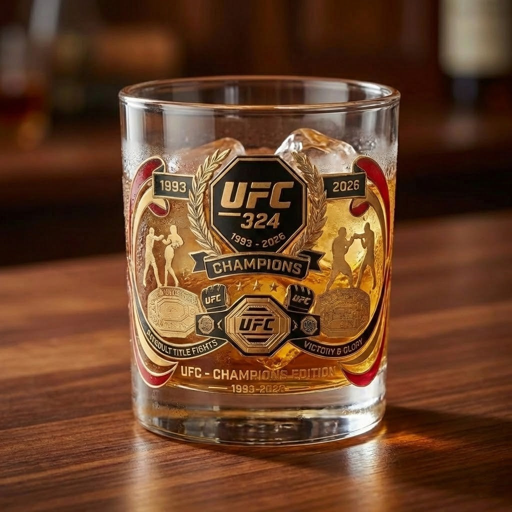 UFC 324 Champions Edition 1993-2026 Whiskey Glass