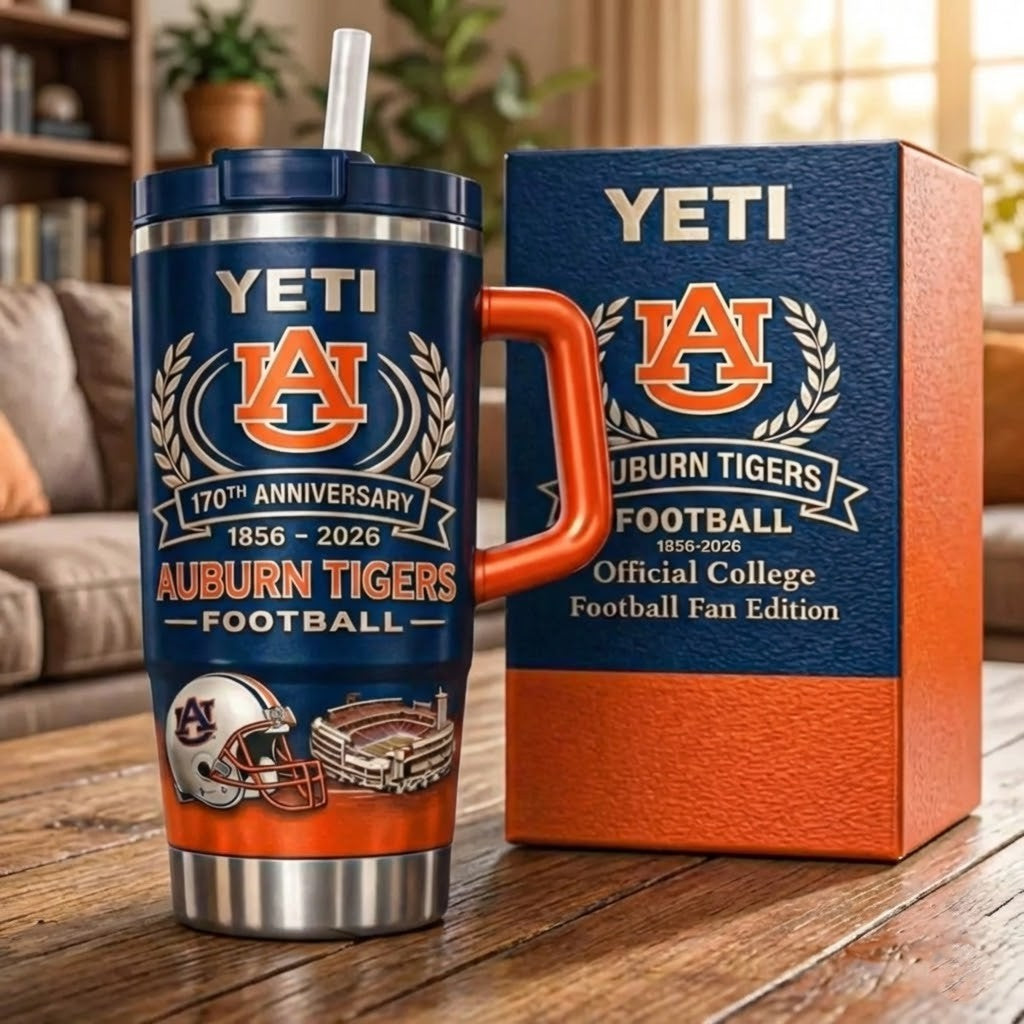 Auburn Tigers 170th Anniversary 1856 – 2026 Football Yeti Tumbler