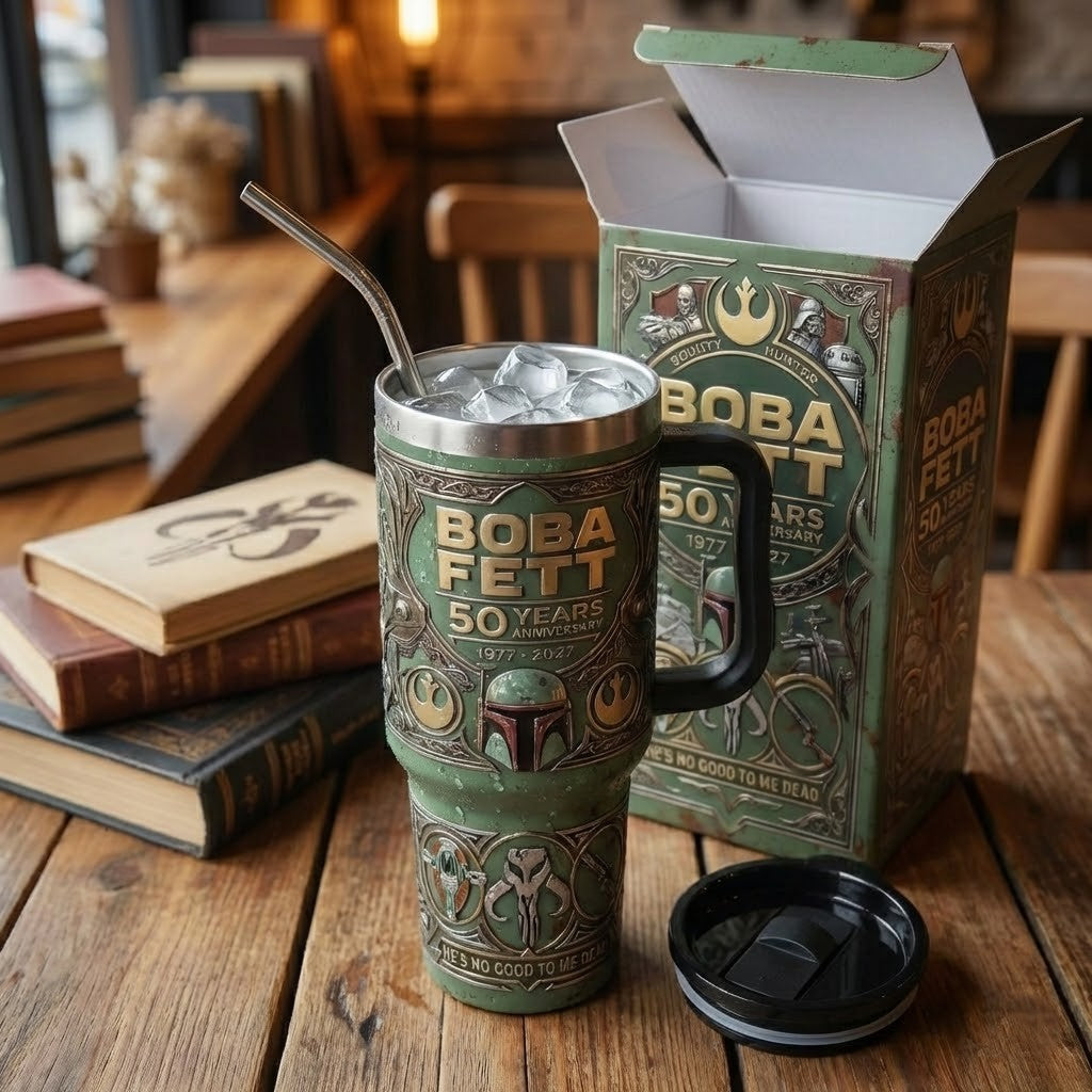 Boba Fett 50 Years Anniversary 1977 – 2027 Handled Tumbler Mug