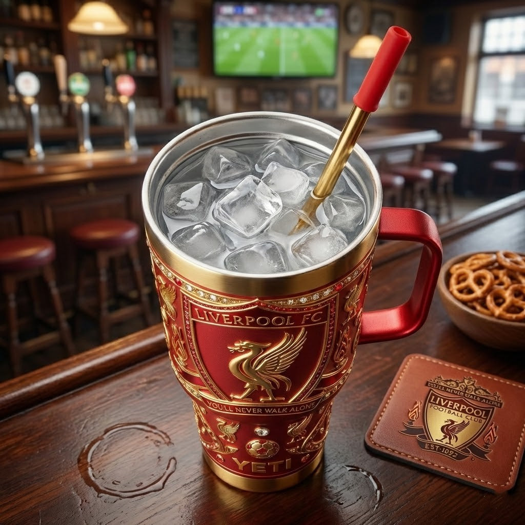 Liverpool FC You’ll Never Walk Alone Embossed Gold Leaf YETI Tumbler