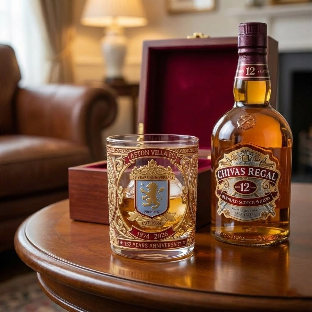 Aston Villa FC 152 Years Anniversary 1874-2026 Whiskey Glass