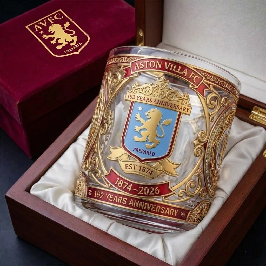 Aston Villa FC 152 Years Anniversary 1874-2026 Whiskey Glass