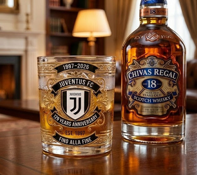 Juventus FC 129 Years Anniversary 1897-2026 Whiskey Glass
