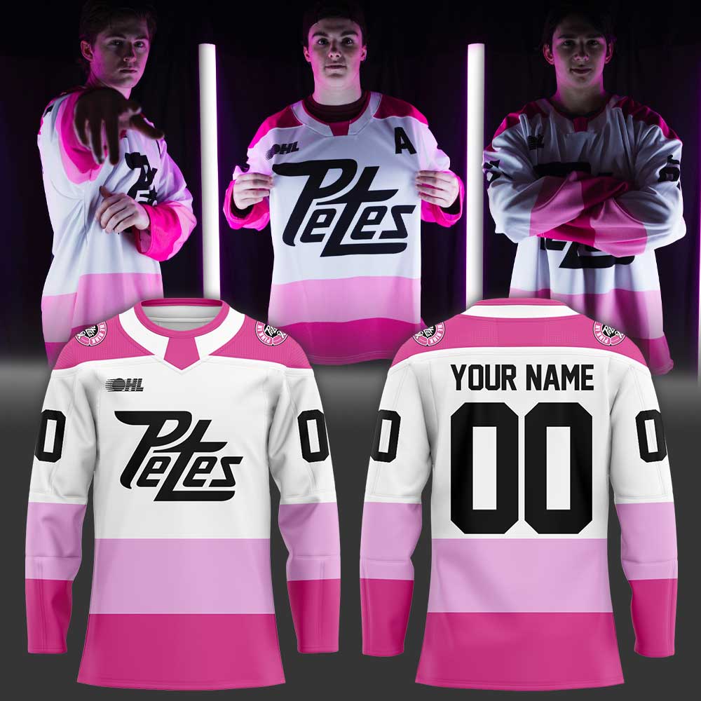 Peterborough Petes PINK IN THE RINK 2026 Custom Hockey Jersey