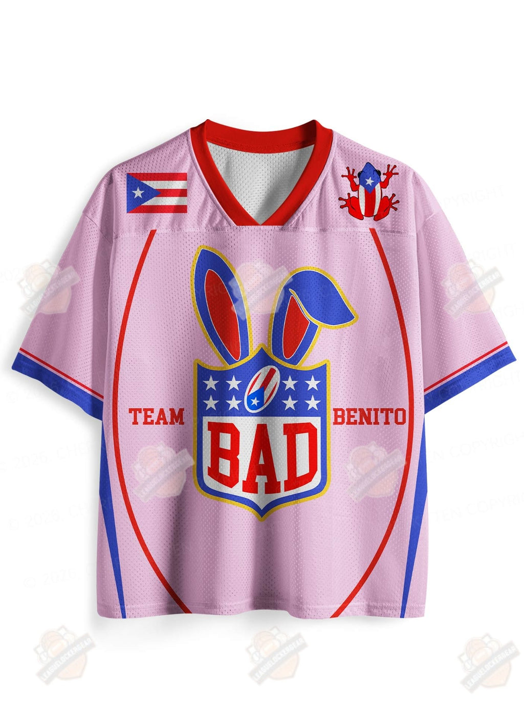 Bad Bunny Team Benito Pink Football Jersey