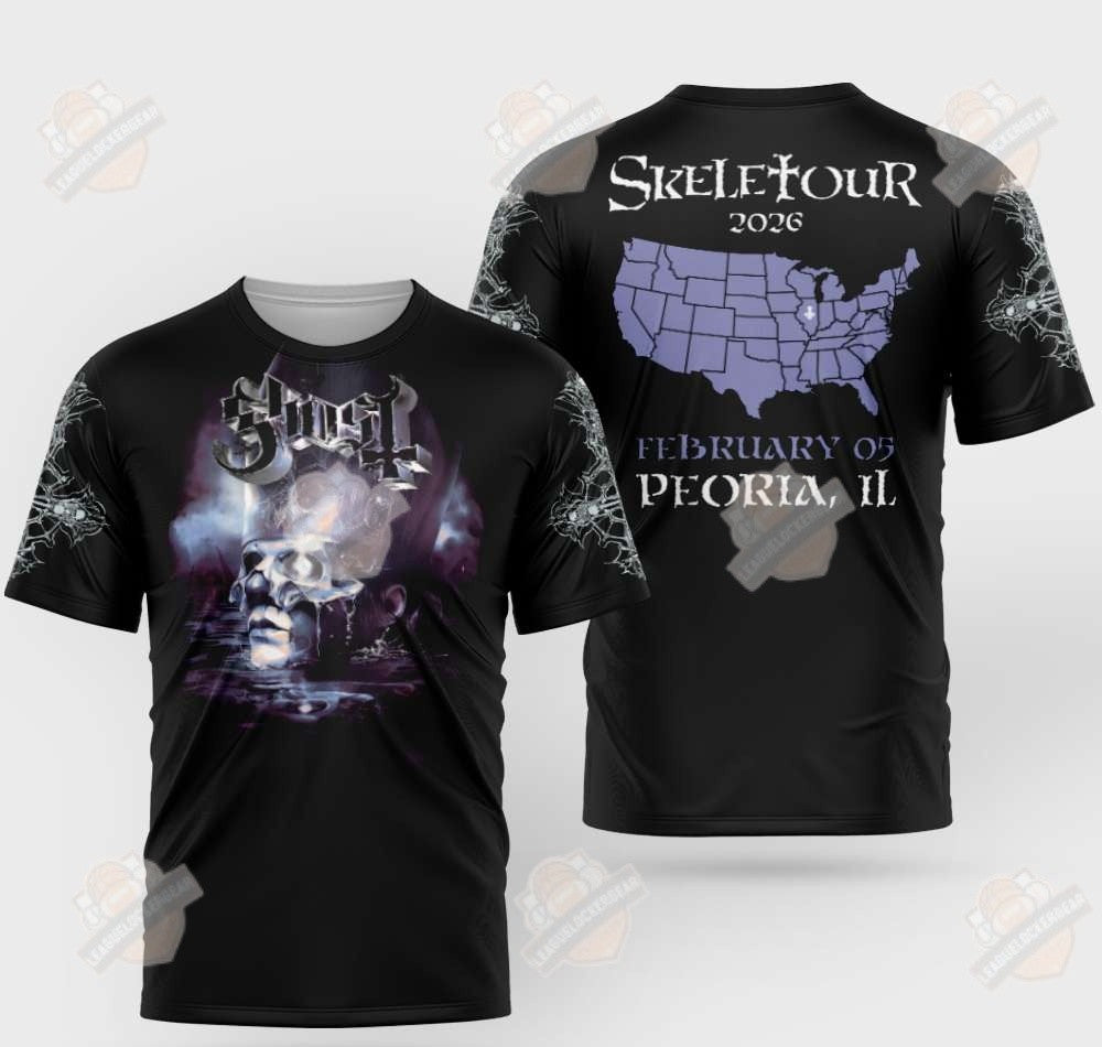 Ghost Skeletour 2026 Peoria IL T-Shirt