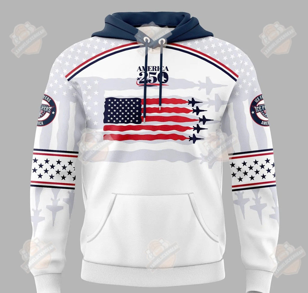 Pensacola Ice Flyers Military Appreciation America 250 Hoodie