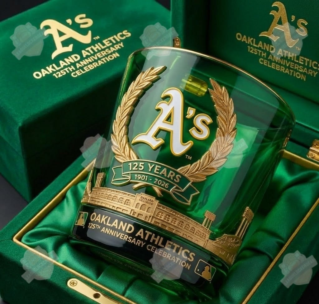 Oakland Athletics 125th Anniversary Celebration Whiskey Glass