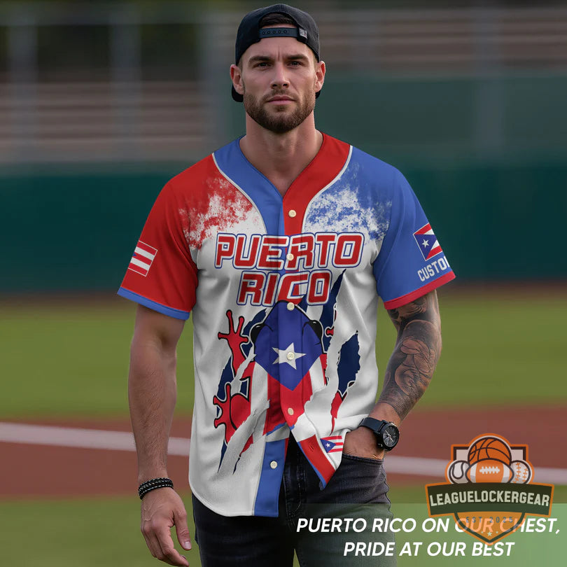 Puerto Rico Coqui Frog Taino Turtle Baseball Jersey