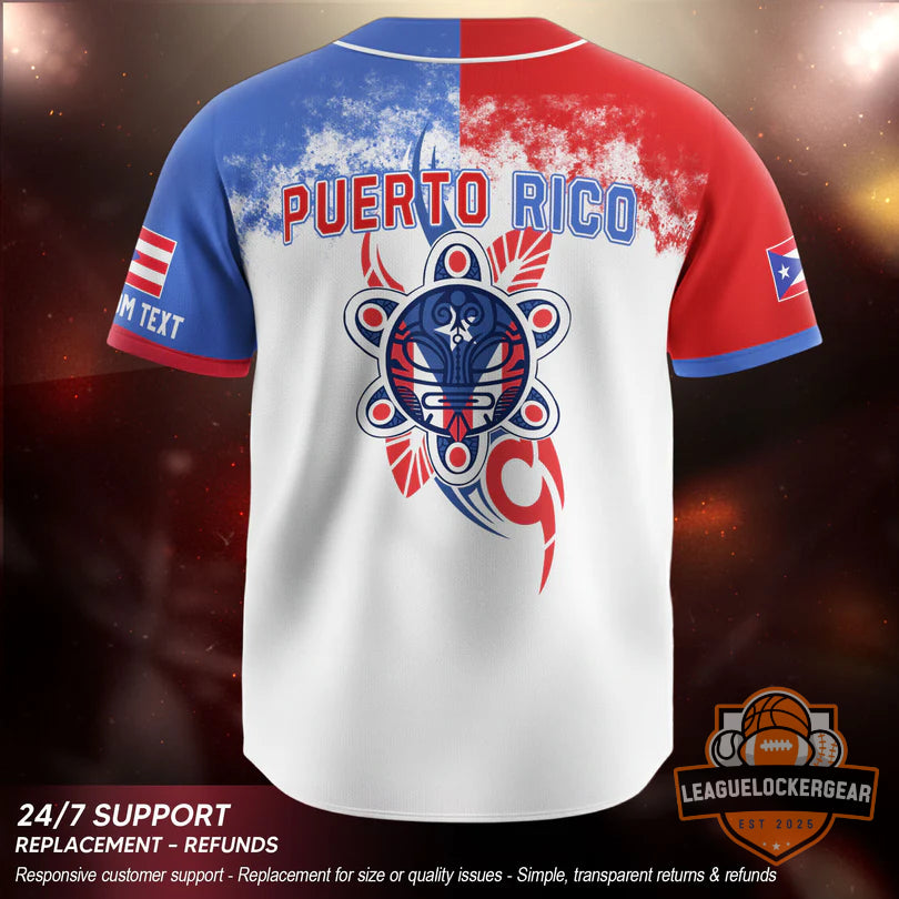 Puerto Rico Coqui Frog Taino Turtle Baseball Jersey